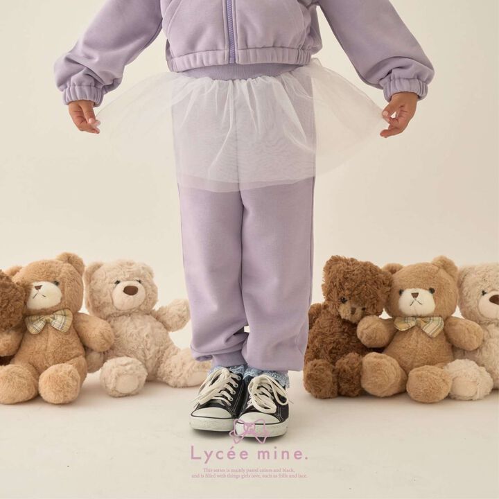 [Lycee Mine Ballet Series] Coordinatable Setup Sweatpants with Tulle Skirt,Violet, medium image number 0