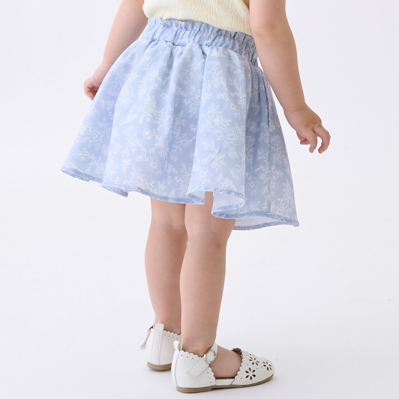 Floral Print Gathered Skirt,Navy, large image number 2