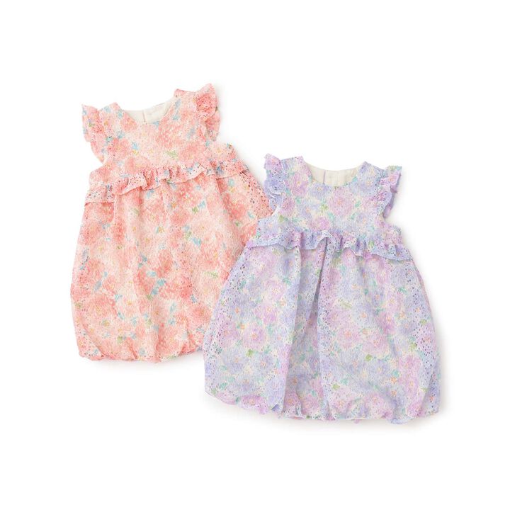 Floral Lace One-Piece Dress,Pink, medium image number 8