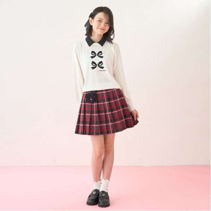 Heart Mini Bag Included Custom Check Pleated Skirt,Deep red, medium image number 8