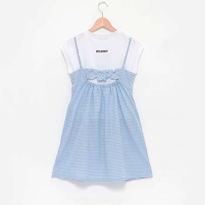 Hello Kitty Gingham Camisole One-Piece Dress Set,Blue, medium image number 1
