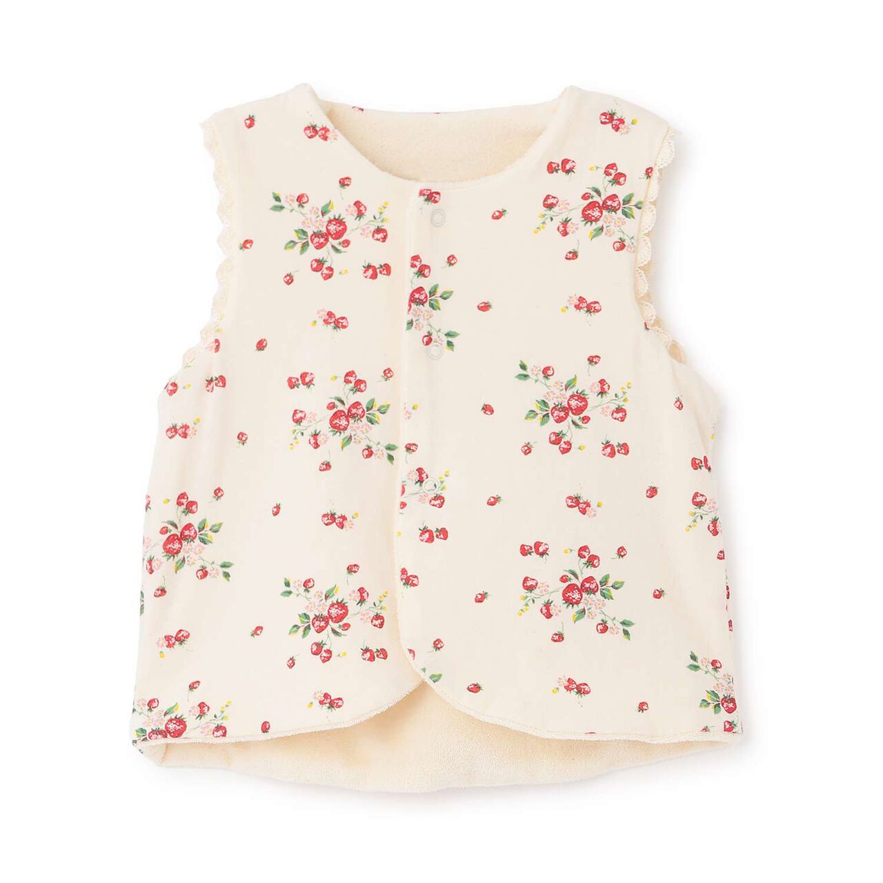 Wild Strawberry Reversible Vest [Organic] [Made in Japan],Pearl white, large image number 2