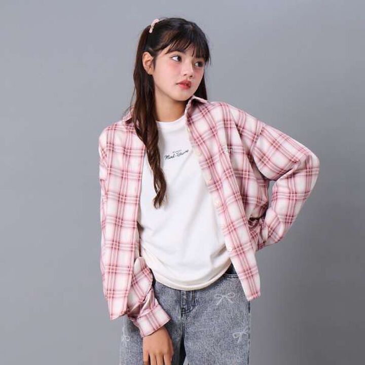 Checkered Loose Shirt,, medium