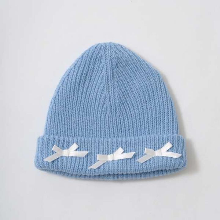 Ribbon Flower Assortment Knit Cap,Sax blue, medium image number 18