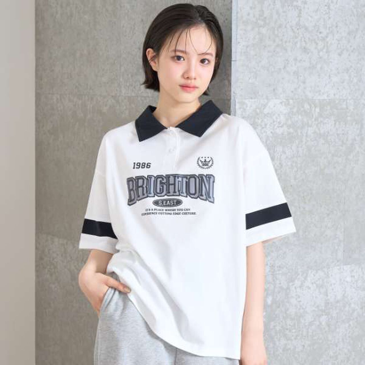 [7days] Cool Touch Loose Polo Shirt,Off white, large image number 0