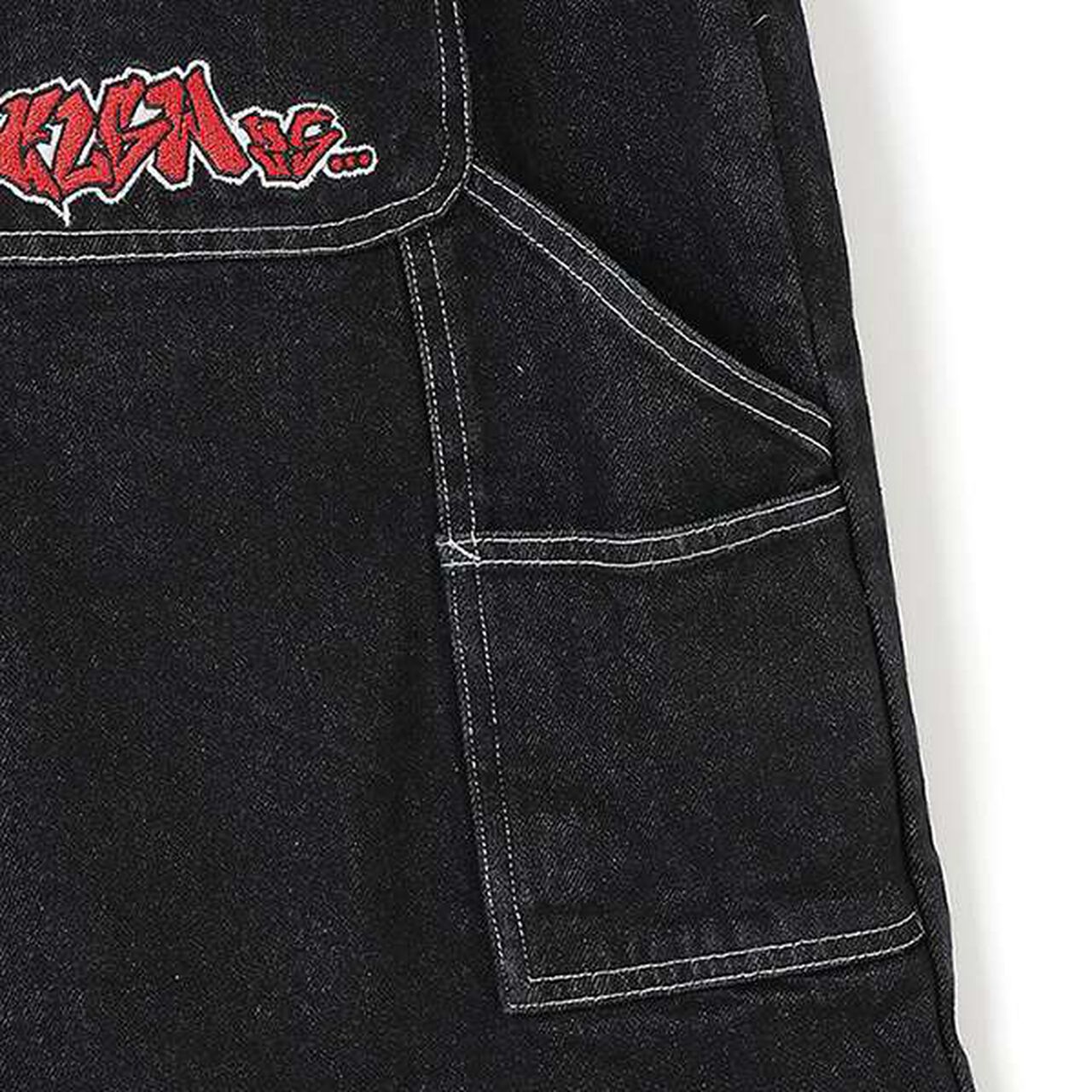 Double Knee Painter Baggy Shorts [GLSW],Deep blue, large image number 9