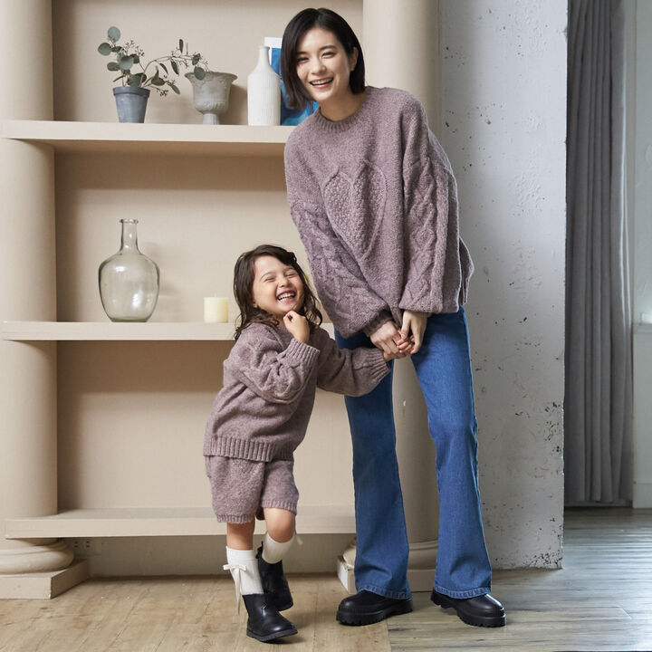 Link Heart Cable Knit,Top gray, medium image number 5