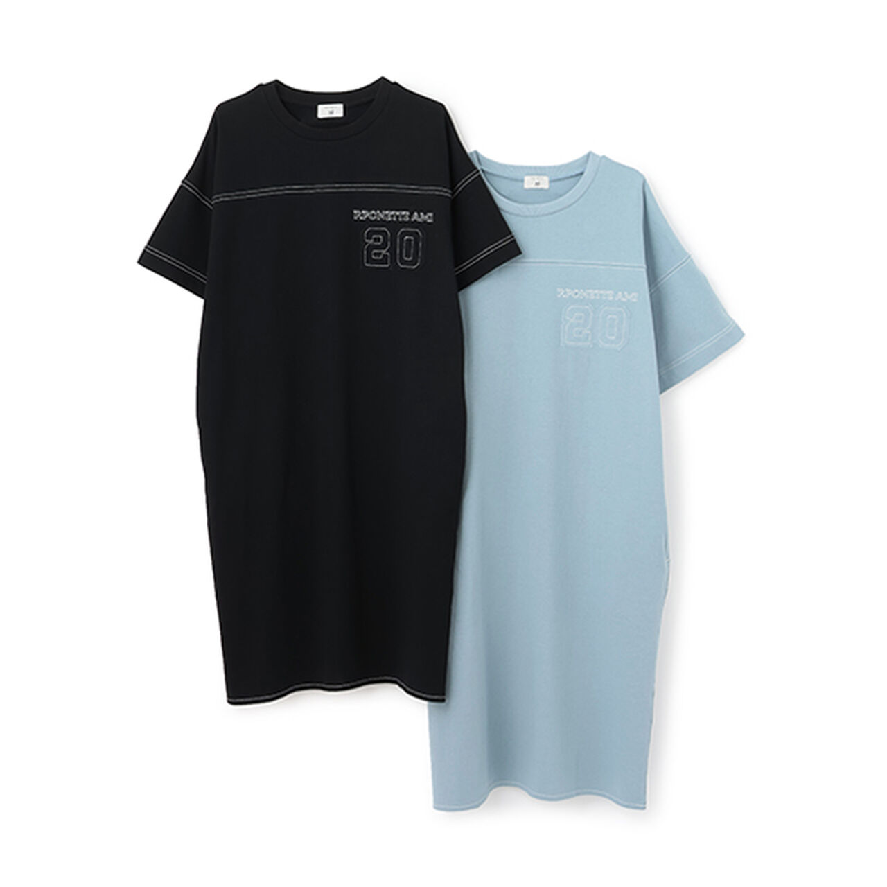 [AMI] Stitch Design T One-Piece Dress,Black, large image number 9