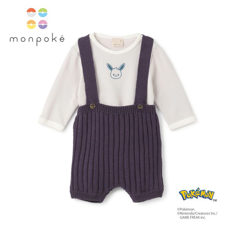 [Monpoke] Pants Set with Suspenders,Light gray, medium image number 2