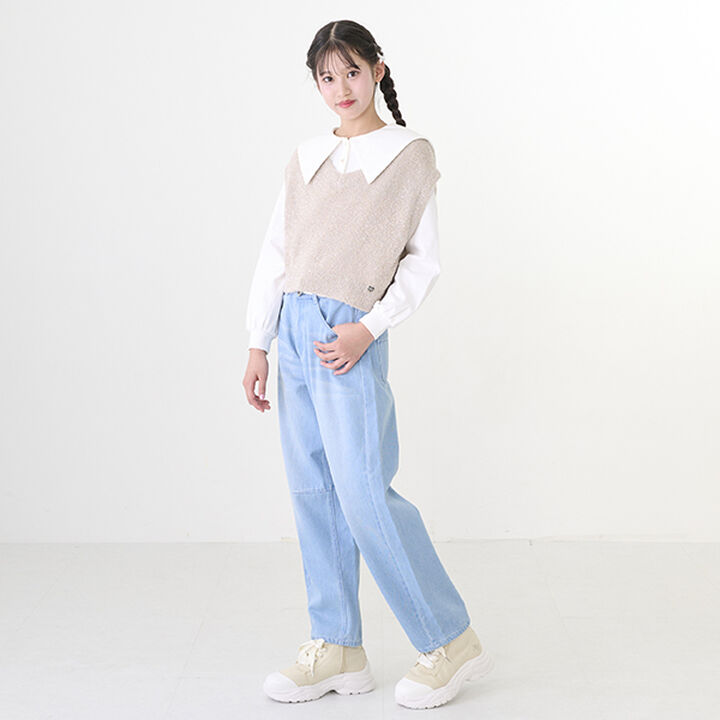 Shaggy Vest & Sailor Long-Sleeve T-Shirt Set,Sax blue, medium image number 13
