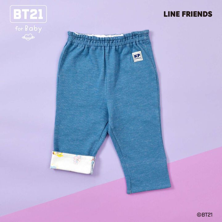 [BT21] Denim-Style Knit Twill 7/8 Pants,Blue, medium image number 0