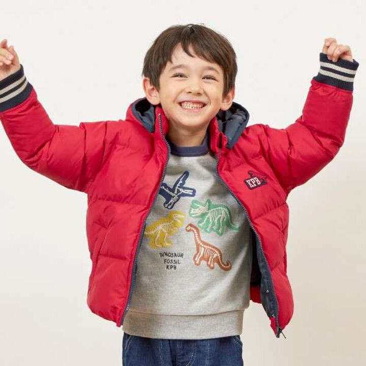 KP Boy Solo Padded Dinosaur Patch Jacket (90-130),Red, medium image number 12