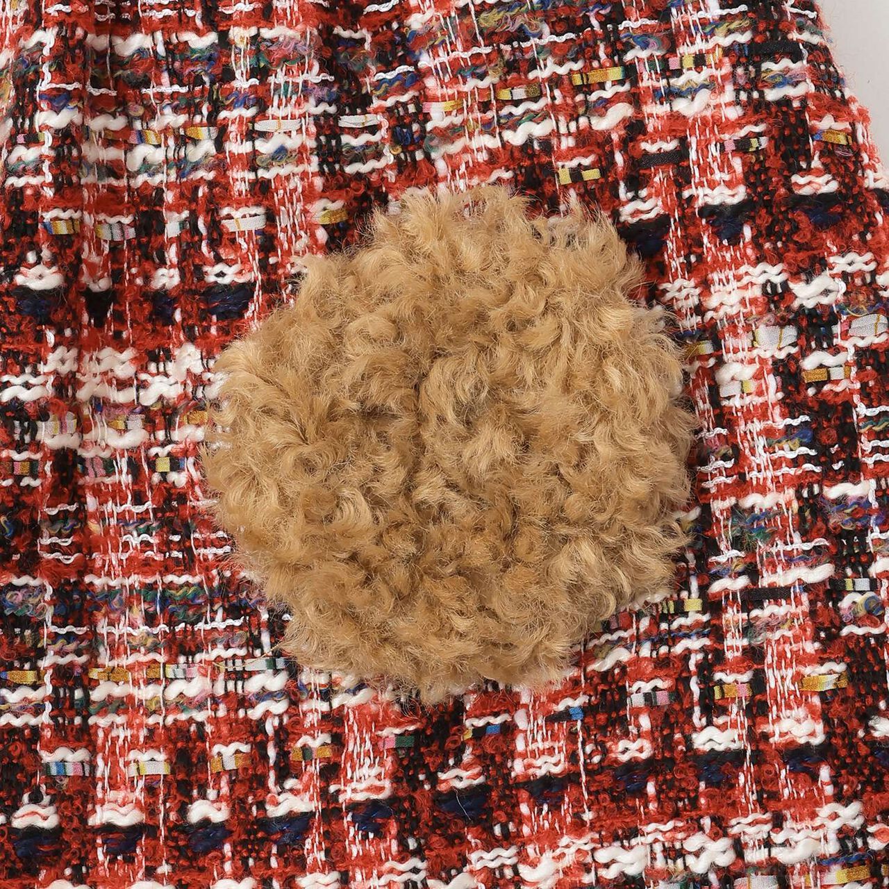 Roving Check Jumper Skirt,Red, large image number 5