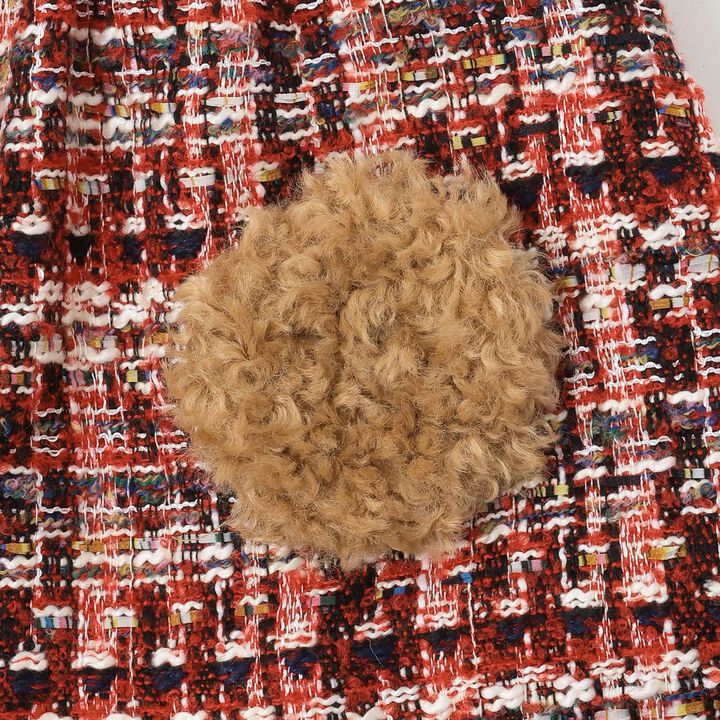 Roving Check Jumper Skirt,Red, medium image number 5