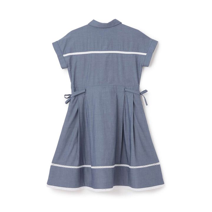 [130cm] Side Ribbon Shirt Dress,Navy, medium image number 1