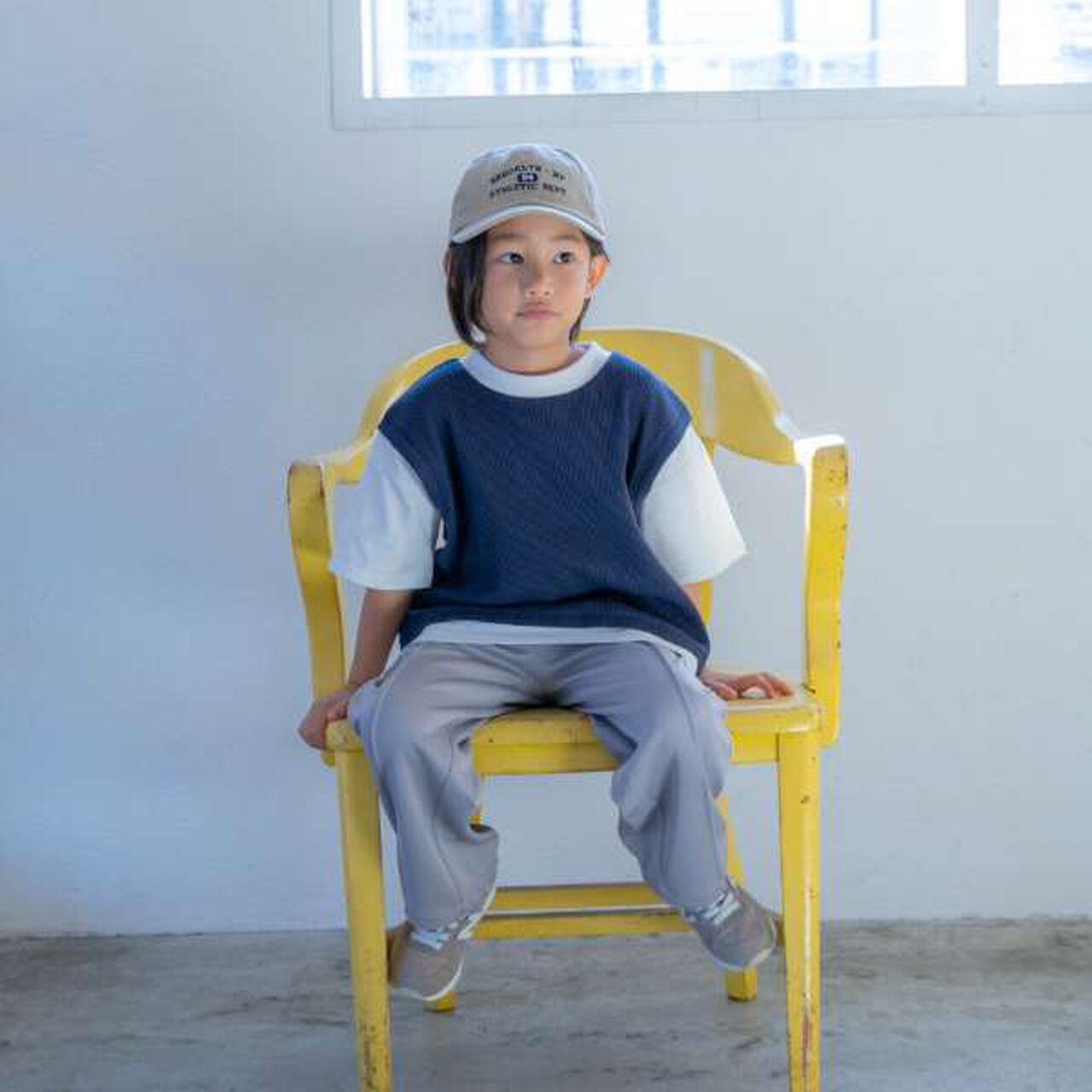 Waffle Vest Layered Short-Sleeve T-Shirt,Salmon pink, large image number 10