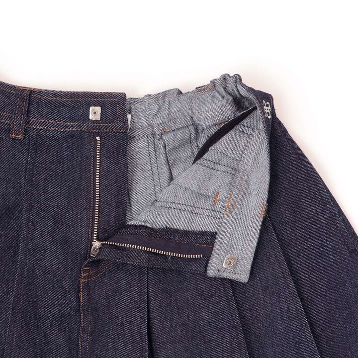 Lame Denim Skirt,Navy, medium image number 3