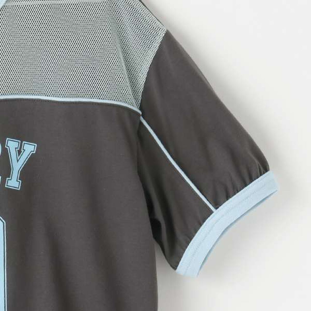 Tulle Panel T-Shirt,Sax blue, large image number 3