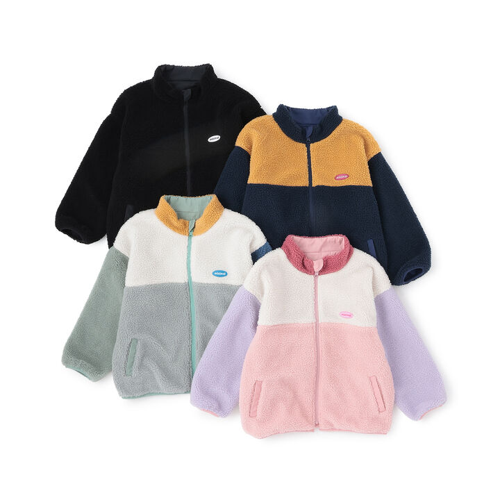 Reversible Color-Blocked Boa Outerwear,Black, medium image number 17