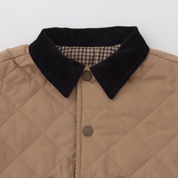 [Reversible] Check Quilted Jacket,Brown, medium image number 8