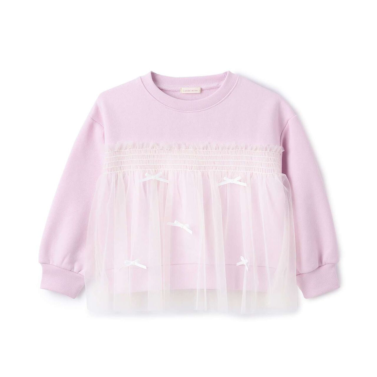 [Lycee Mine Ballet Series] Wool Lined Sweatshirt with Tulle and Ribbon,Ivory, large image number 2