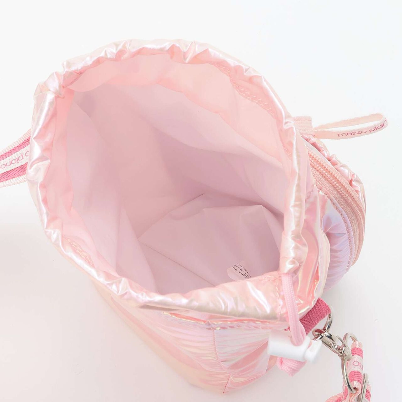 Logo Ribbon Shoulder Bag with Pet Bottle Holder,Pearl white, large image number 5