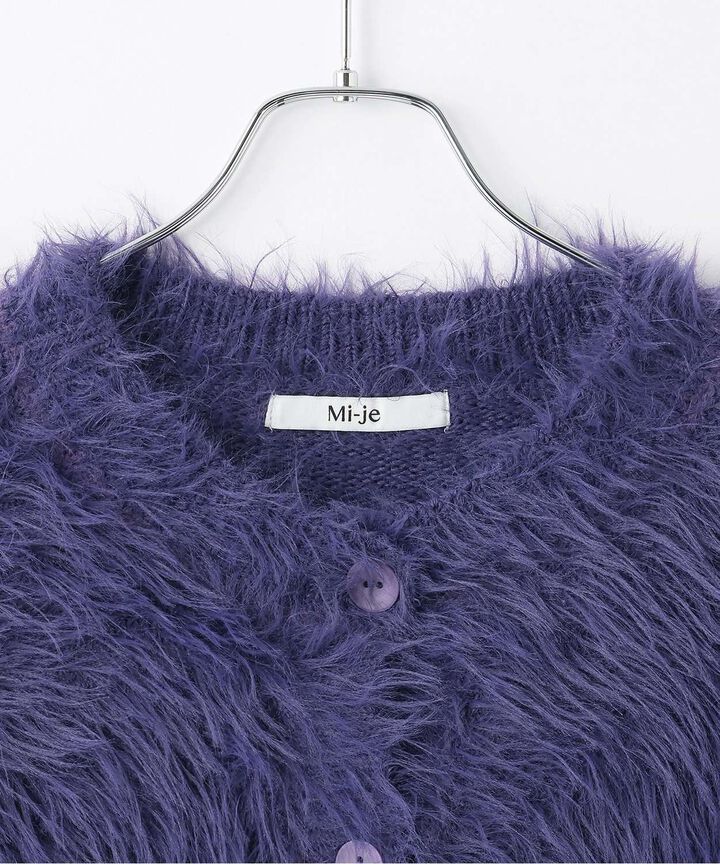Shaggy Short Cardigan,Purple, medium image number 7