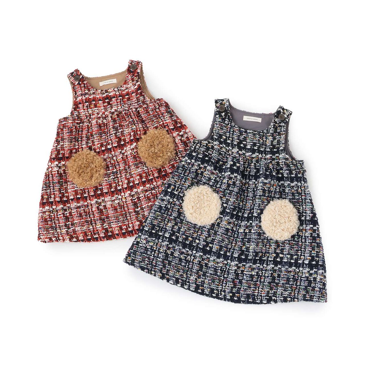 Roving Check Jumper Skirt,Red, large image number 9