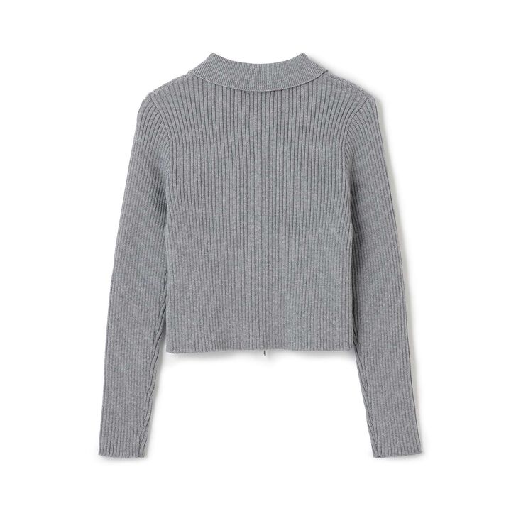 [LTXC] Washable Ribbed W Zipper Cardigan,Ivory, medium image number 14