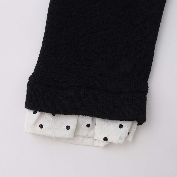 Layered Pleated Knit One-Piece Dress,Black, medium image number 7