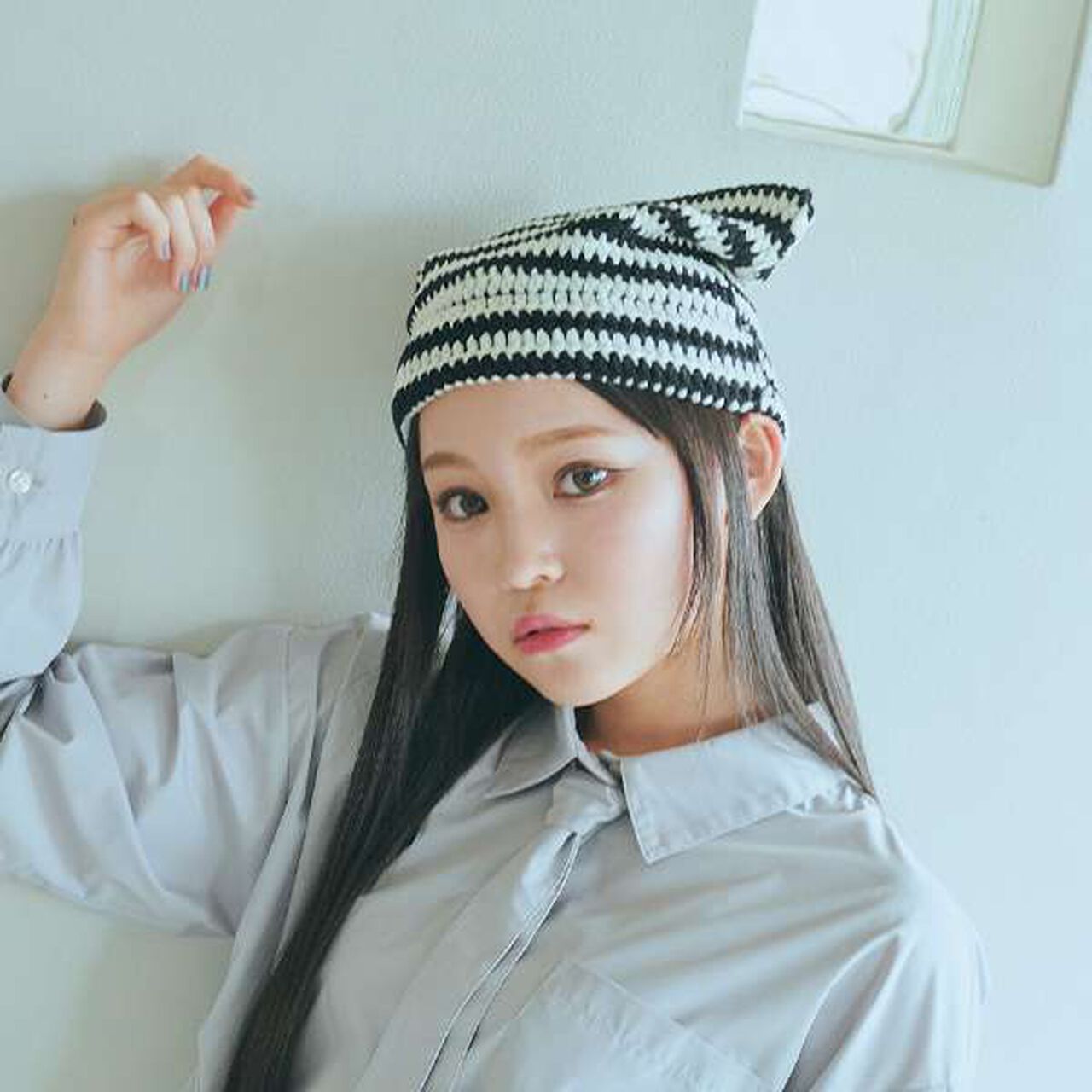 Cat Ear Knit Hat,Multi color, large image number 0