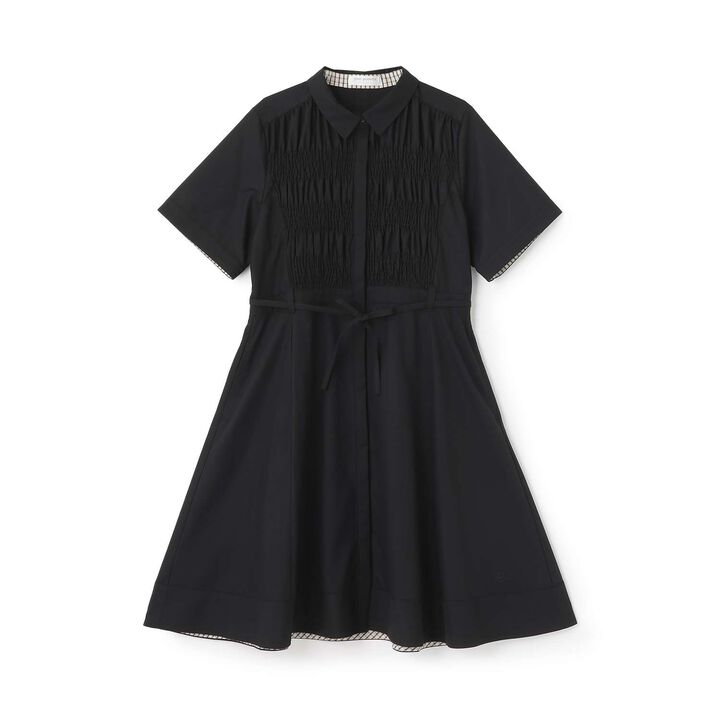 Shirring One-Piece Dress,Black, medium image number 0