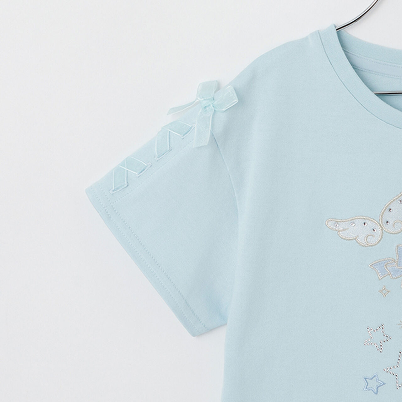 Angel Motif Short Sleeve T-Shirt,Lavender, large image number 5