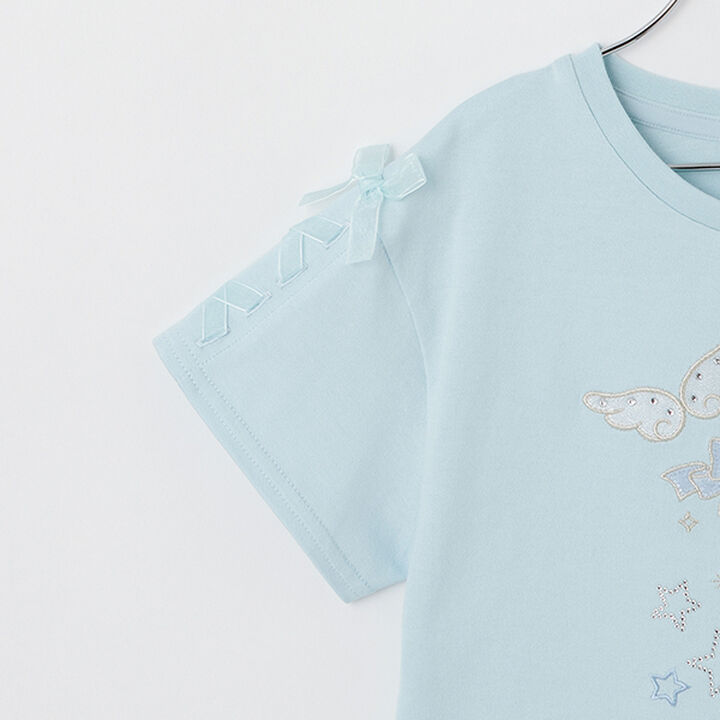 Angel Motif Short Sleeve T-Shirt,Lavender, medium image number 5