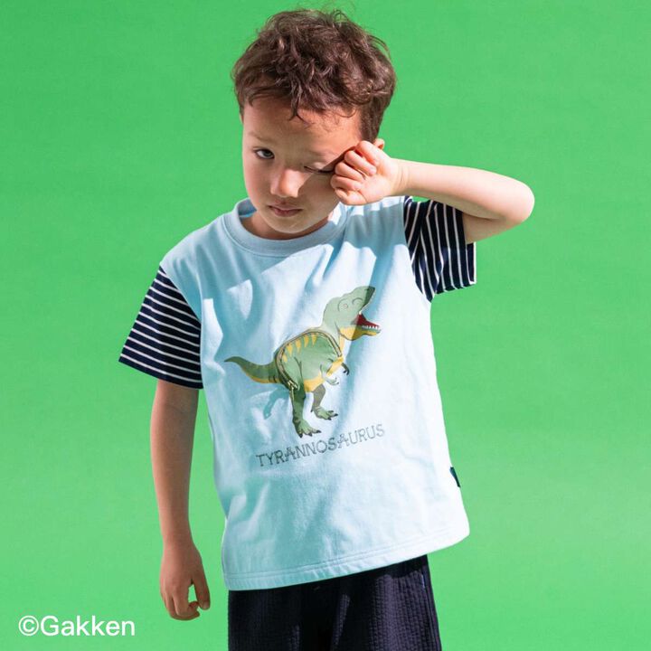 [Gakken] Dinosaur Mechanism Short Sleeve T-Shirt,Sax blue, medium image number 0