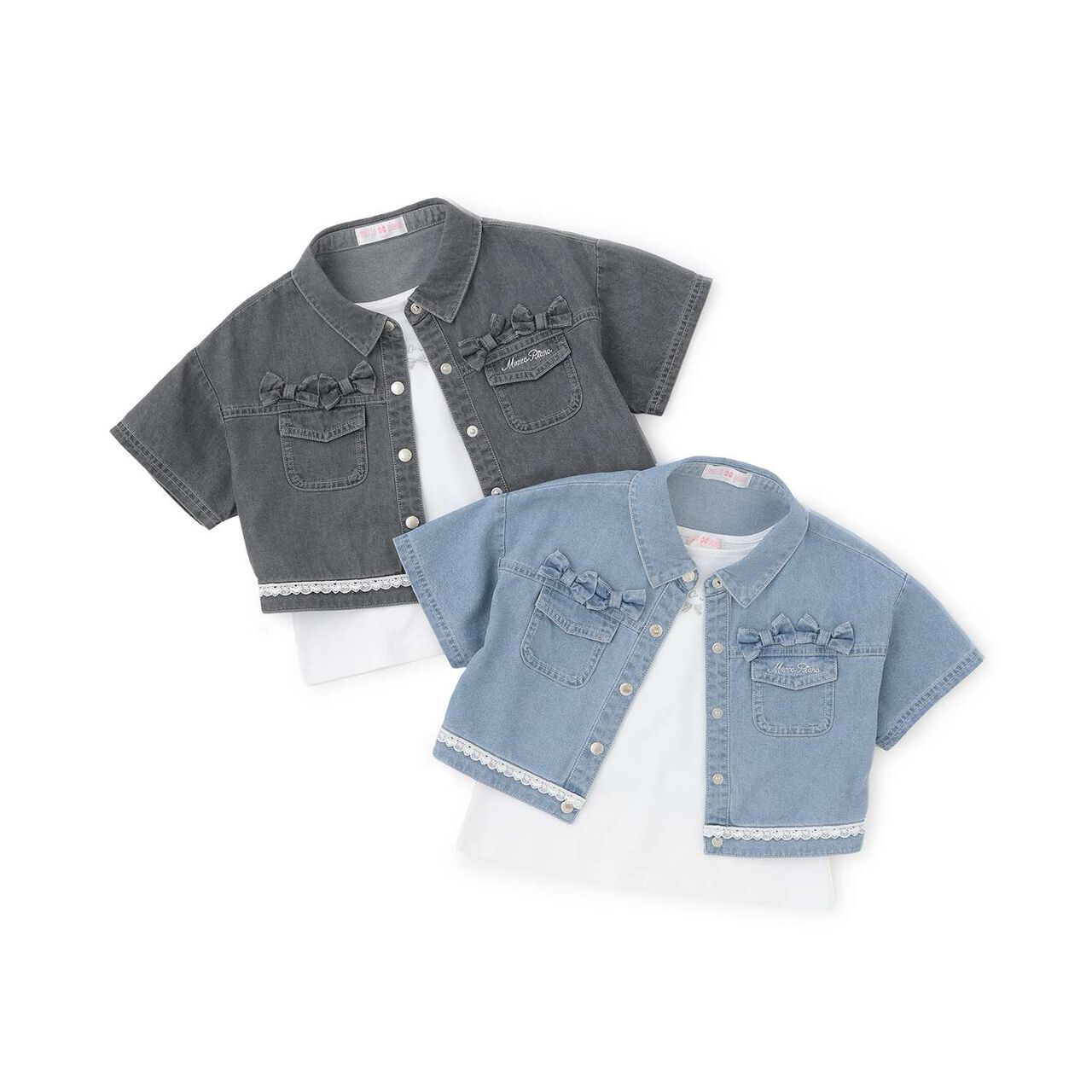 Cool Touch Denim Shirt & T-Shirt Set,Turquoise, large image number 13