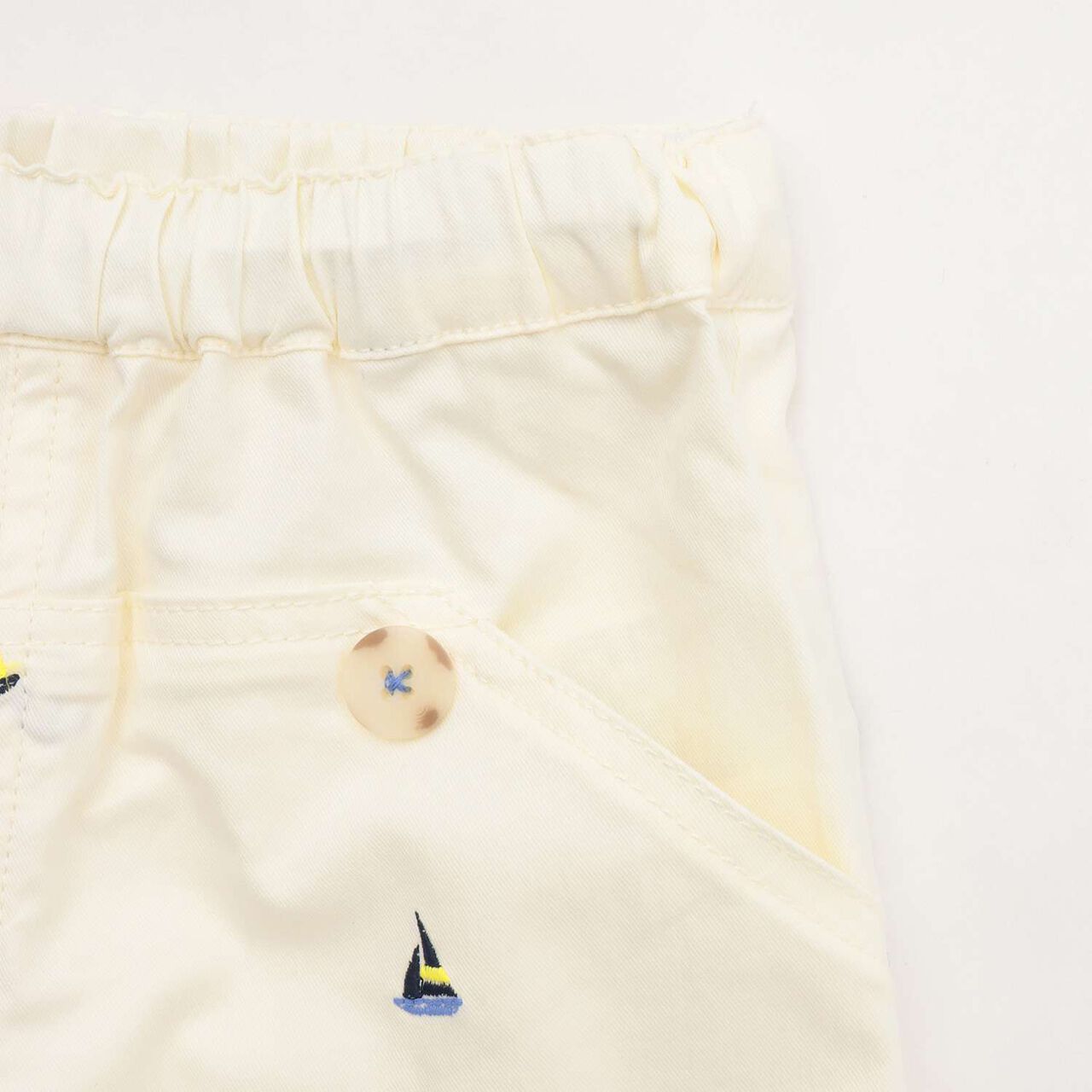 Yacht Embroidery Half Pants,Pearl white, large image number 4