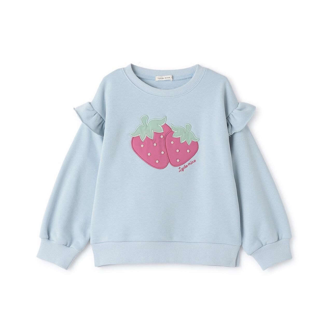 Quick-Dry Fleece Strawberry Appliqu&eacute; Sweatshirt,Black, large image number 2