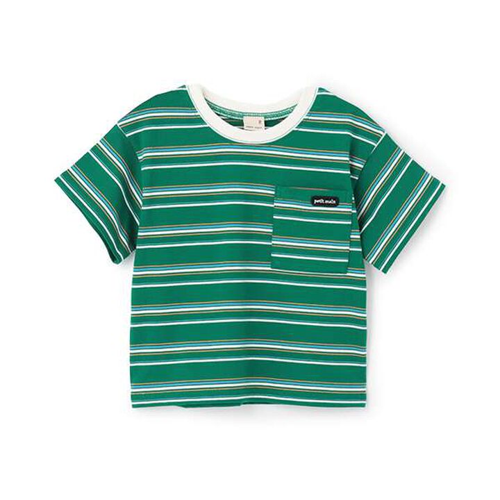 Anti-Stain Multi Stripe Short Sleeve T-Shirt,Brown, medium image number 14