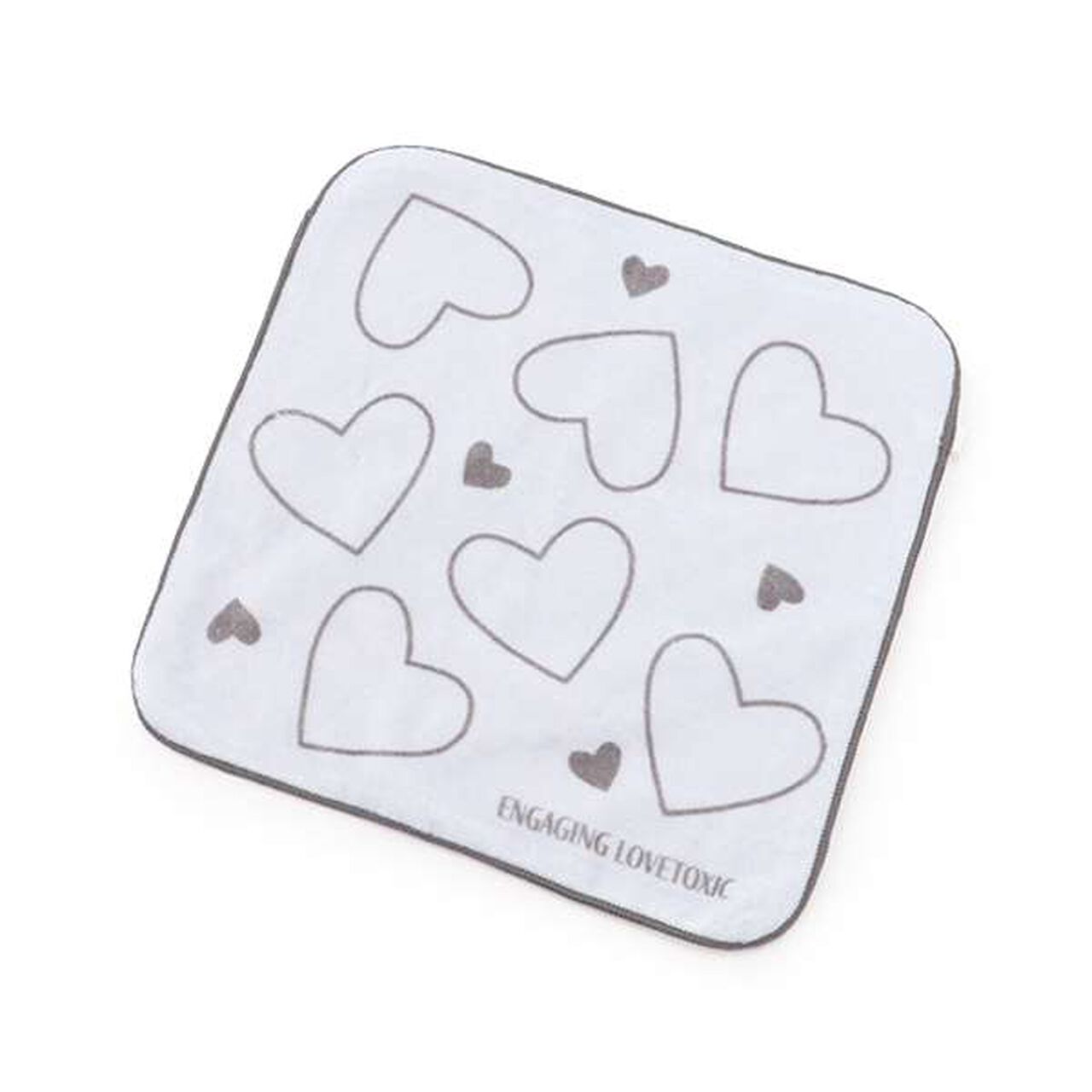 Heart Pattern Hand Towel,Black, large image number 8