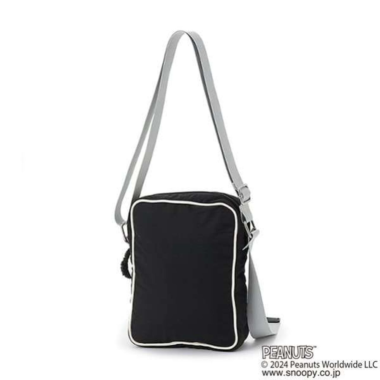 [PEANUTS] Mini Shoulder Bag with Mascot Card Holder,Black, large image number 12