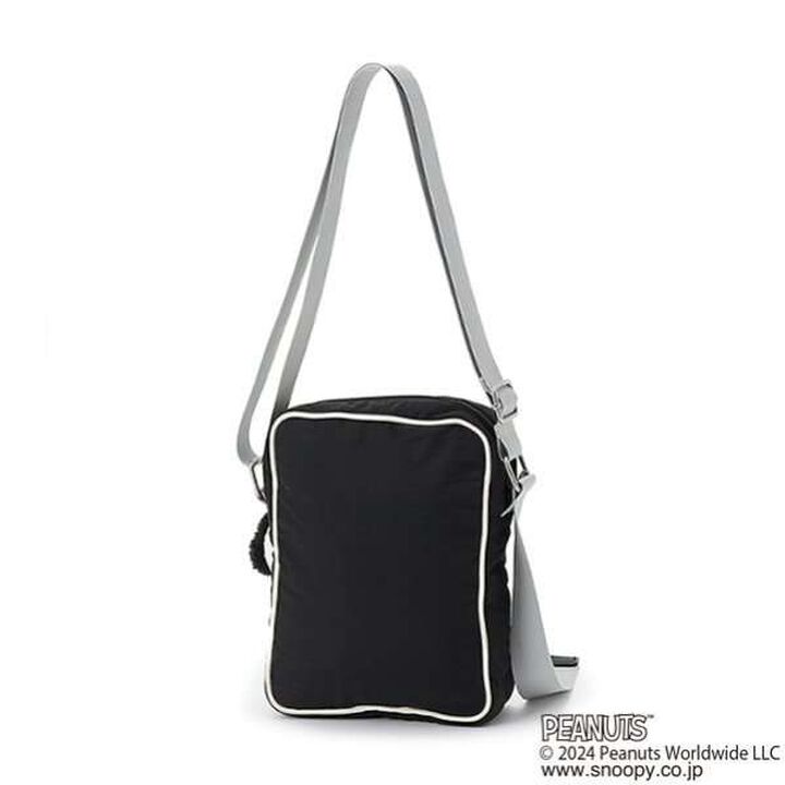 [PEANUTS] Mini Shoulder Bag with Mascot Card Holder,Black, medium image number 12