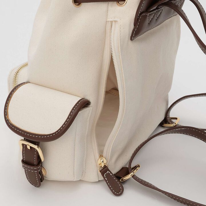 Canvas & Faux Leather Mini Backpack,Black, medium image number 8