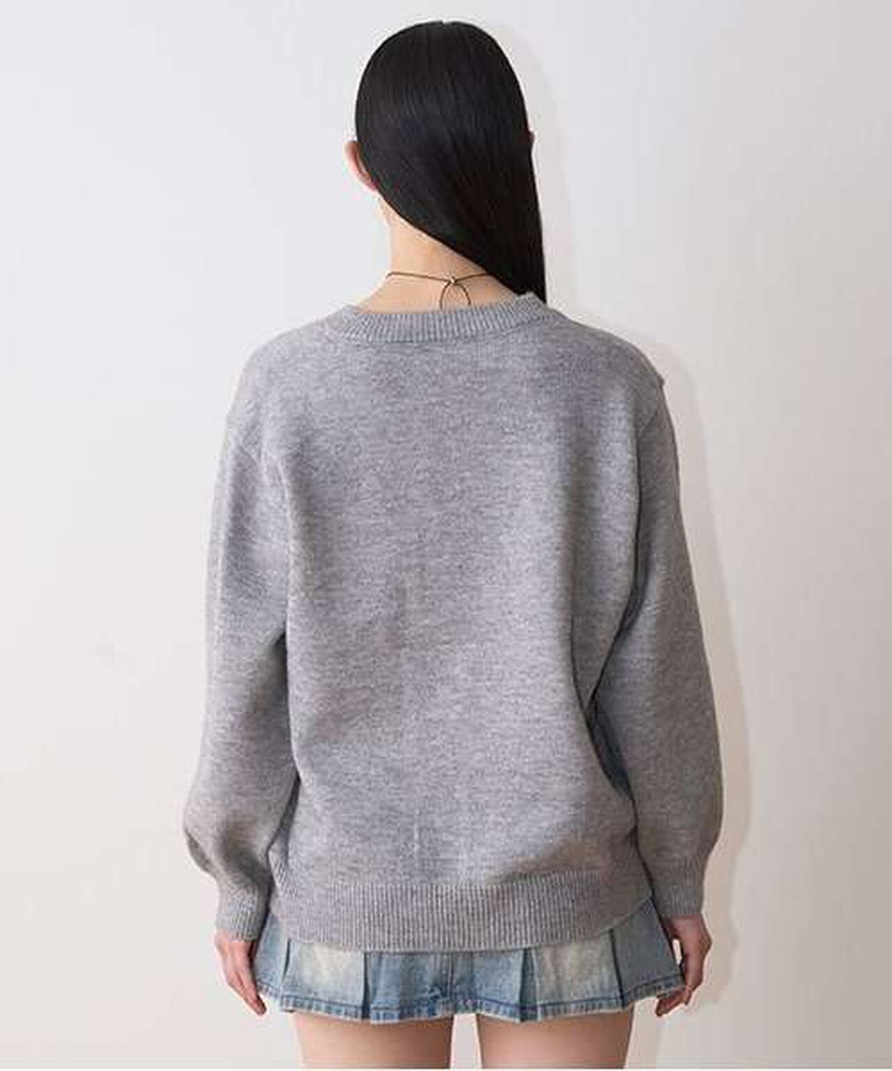 New York V-Neck Knitwear,Gray, large image number 7