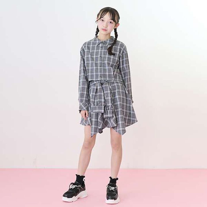 Knot Shirt Style Skirt with Shorts,Light gray, medium image number 6