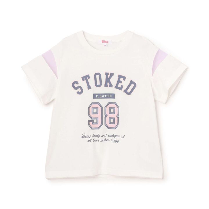 Tulle Sleeve Color Block Numbered Short Sleeve T-Shirt,Emerald green, medium image number 8