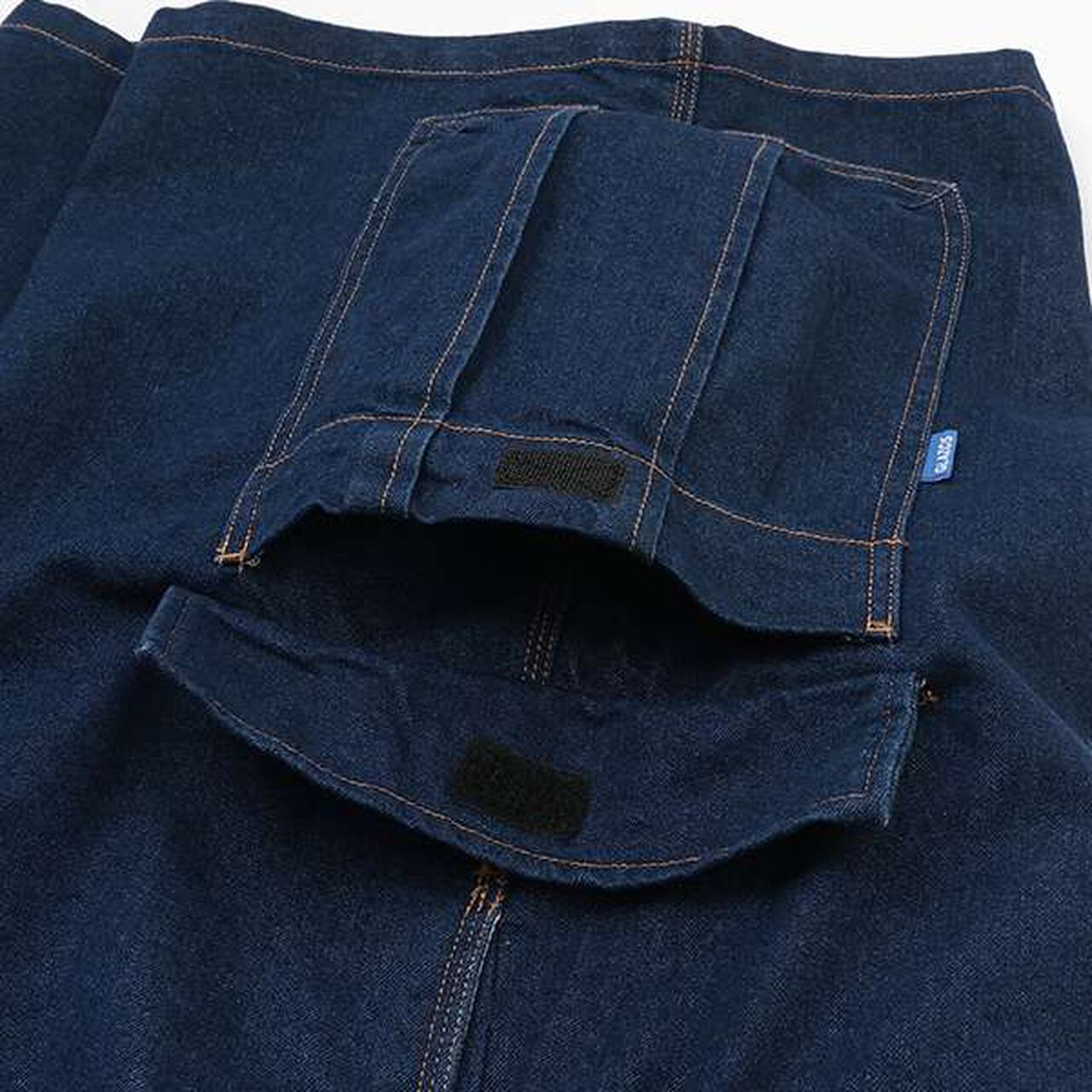 Cool Sensation Denim Half Cargo Pants,Deep blue, large image number 5