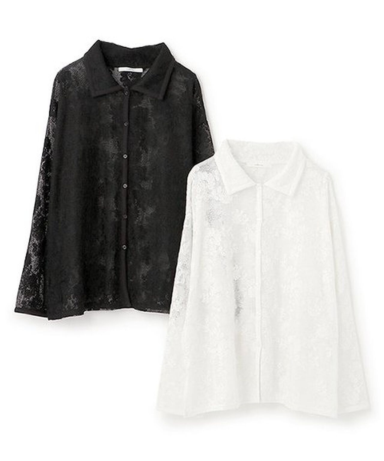 Lace Shirt Jacket,Black, large image number 9