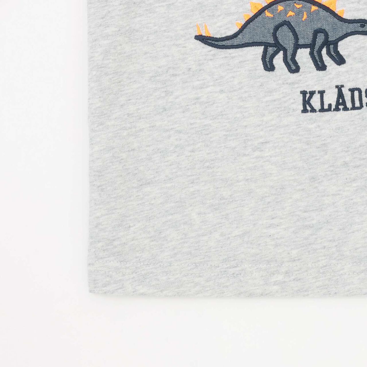 Dinosaur Appliqu&eacute; Sleeve Line Long-Sleeve T-Shirt,Top gray, large image number 4