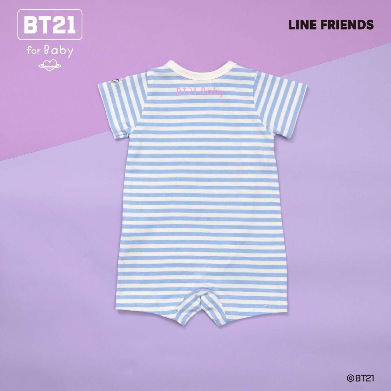 [BT21] Appliqu&eacute; Stripe Pattern Short Overall,Mint, large image number 17